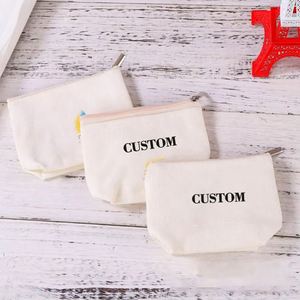 Luxury Cotton Canvas Zippered Coin Pouch with Key <b>Ring</b> Simple Daily Use Mini Travel Cosmetic Bag Luxury Small Cosmetic Bag - Product Image 4