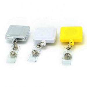 High Quality <b>Plastic</b> Customized Business Card Holder Badge Holder Retractable Reels with Logo 3 in - Product Image 1