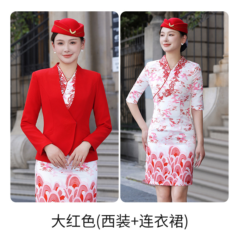 Red suit dress