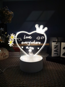 2026 Bestselling Multifunctional DIY 3D Colorful <b>Light</b> Glow Acrylic Transparent Luminescence Note Message Erasable Board - Product Image 4