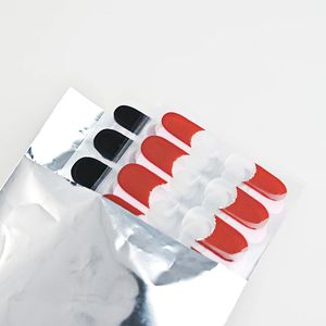 French White Edge Semi-Cured 3D Gel Nail Wrap Longue Durée Couverture Complète Imperméable Mode Couleur Autocollant Wraps-16 Conseils - Product Image 6