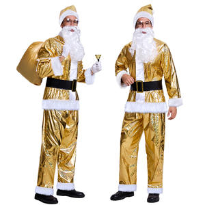 <span class=keywords><strong>Costume</strong></span> de Cosplay du Père Noël Doré <span class=keywords><strong>Costume</strong></span> de Noël pour <span class=keywords><strong>Homme</strong></span> Adulte Haut en Peluche Pantalon Chapeau Barbe Ensemble Complet <span class=keywords><strong>Costume</strong></span> de Fête Performance pour Adulte - Product Image 1