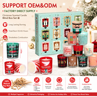 Coffret Cadeau de Bougies Parfumées Artisanales en Cire de Soja pour Noël, 12 Pièces, Boîte Mystère de l'Avent, Vente en Gros Personnalisée
