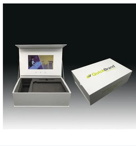 Caja cuadrada de cartón reciclable personalizada, forro de esponja para embalaje de productos electrónicos, revestimiento UV brillante/mate en relieve - Product Image 1