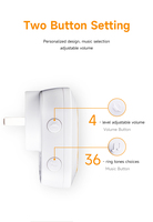 Sonnette de porte sans fil auto-alimentée sans câblage prise UK EU US avec anneau de fonction mémoire sonnette de porte sans fil pour hôtel