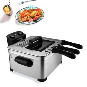 stream fryer Electric Deep Fat Fryer 4 Liter with review window stainless steel stream fryer hot sale portable