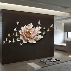 Relife Gốc Diy 3d Resin Flowers Bướm Art Nhựa 3D Trang Trí Tường Cho Phòng Khách