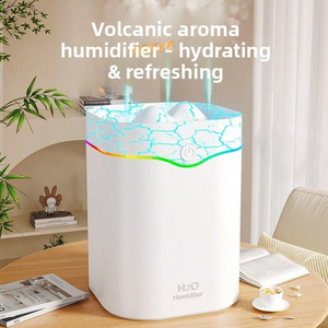 Humidificateur ultrasonique silencieux de grande capacité 2L, humidificateur de bureau à trois jets, humidificateur diffuseur avec lumières colorées - Product Image 2