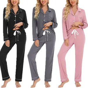 Phụ Nữ Mùa Hè Sang Trọng PJ Ngắn Tay Áo Tops Ngủ Cộng Với Kích Thước Notched Cổ Áo Loungewear Satin Lụa Đồ Ngủ Phụ Nữ Thiết Lập