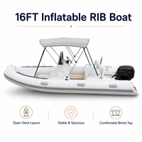 Bateau pneumatique de luxe à coque rigide de 16 pieds (480 cm) à grande vitesse pour les sports nautiques