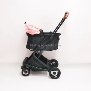 New Design Portable Lighteight Cat Dog Stroller With Water Repellent Oxford Fabric And Removable Canopy Pet Pram