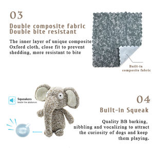 Stok hayvan tasarımcı dolması peluş toptan köpek oyuncaklar örgü sevimli fil tavşan çiğnemek Pet Squeak oyuncaklar - Product Image 3