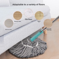 Serpillière Télescopique Microfibre Magique 360 à Essorage Automatique, Taux de Déshydratation Élevé, Légère, pour Sols Humides et Secs, Vente en Gros