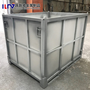 Contenitore <span class=keywords><strong>Pallet</strong></span> in Metallo Pieghevole, Impilabile, Durevole, in Acciaio Zincato per Trasporto e Stoccaggio in Magazzino - Product Image 3