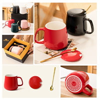 Tasse à eau en céramique de 8, 12, 14, 16 onces avec grande capacité, design moderne, gravure au laser, logo personnalisé, tasse à café