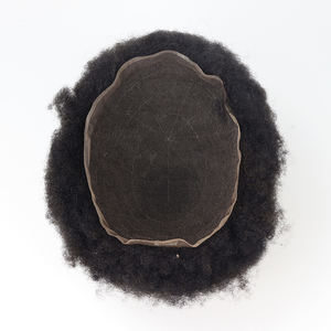 Système de toupet en dentelle complète pour hommes africains, <span class=keywords><strong>cheveux</strong></span> humains 100% Remy, boucles afro, toupet pour hommes noirs, pièces de remplacement pour <span class=keywords><strong>cheveux</strong></span> - Product Image 1
