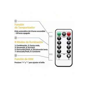Guirnaldas de luces LED, 300 luces LED blancas cálidas con control remoto para decoraciones navideñas en interiores y exteriores - Product Image 6