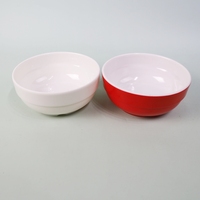Grand bol à ramen coréen incassable, personnalisable, blanc et rouge, en mélamine, moderne, écologique, pour restaurant, nourriture, soupe