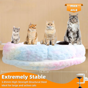 Cama de Escritorio para Gatos, Estante para Gatos Pequeños y Medianos, 360 Grados °   Cama giratoria con abrazadera para mesa, protección de muebles, cama ajustable para gatos para escritorio - Product Image 2