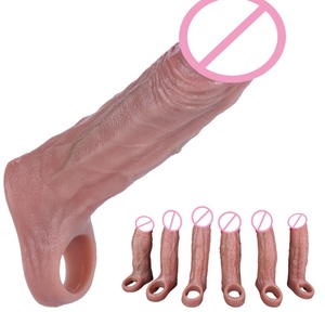SXXY 6 Estilos de Fundas para Pene, Anillo para Pene, Extensor de Pene para Hombres, Retrasa la Eyaculación, Reutilizable, Condón Realista Suave, Juguetes Sexuales - Product Image 1
