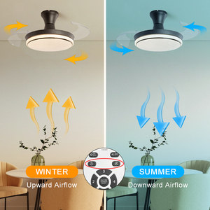 <span class=keywords><strong>Ventilateur</strong></span> de plafond décoratif LED moderne Y201 avec télécommande, <span class=keywords><strong>blanc</strong></span>, 39 pouces, <span class=keywords><strong>lustre</strong></span> rétractable invisible - Product Image 4