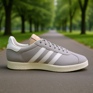 Chaussures de marche fitness Adidas Gazelle pour homme en Wonder White Cloud White Core White, dessus en faux daim, semelle extérieure en caoutchouc, semelle intermédiaire en EVA, Vi - Product Image 2