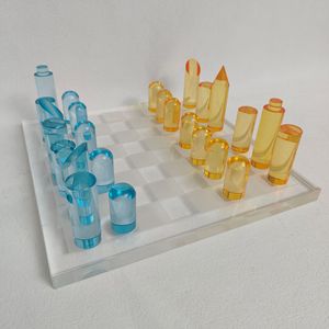 Grande scacchiera di <span class=keywords><strong>vetro</strong></span> organico portatile scacchi Indoor personalizzabile per i bambini delle scuole elementari - Product Image 2