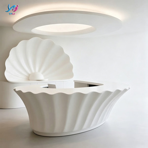 Bureau d'accueil moderne en fibre de verre, durable et écologique, pour hôtels et bureaux, mobilier commercial - Product Image 1