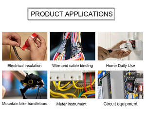 Juego de <span class=keywords><strong>cinta</strong></span> eléctrica de vinilo de alta tensión, terminador heat fr de grado Globo, tipos de película, blanco, amplio <span class=keywords><strong>aislante</strong></span> - Product Image 4