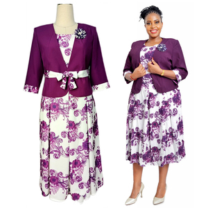 Trajes de Iglesia Morados de Moda Geenlinm OEM para Mujer, Tallas Grandes - Product Image 1