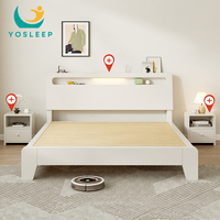 Cadre de lit en bois massif YOSLEEP 1,5 m/1,8 m Ensemble de chambre principale Lit double Petit lit simple pour la maison 1,2 m Base de lit simple pour hôtel Villa
