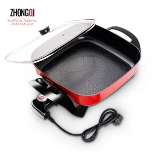 Beste Multifunctionele Draagbare Rookloze Grote Capaciteit Indoor Non-stick Shabu Gebakken Elektrische Hot Pot Fornuis