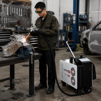 Machine de décapage de peinture et de rouille au laser à fibre pulsée 200W 300W, portable, refroidissement par air, sans dommage pour la base, pour métal, pierre, bois