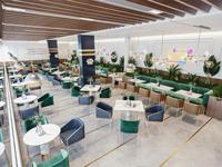 Idée de design d'intérieur de café 3D, comptoir de bar moderne pour café, mobilier de restaurant de restauration rapide moderne et simple en solde