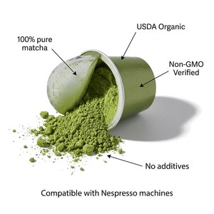 Cápsulas de Café Matcha Orgánico USDA Compatibles con Cafeteras Originales, Fáciles de Preparar, con Empaque Personalizado - Product Image 1