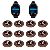 Système d'appel sans fil pour serveurs CTW08, montre-pager avec 4 boutons d'appel ultra-minces pour restaurant, café, maison de retraite