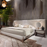Ensemble de meubles de chambre à coucher de luxe en cuir entièrement blanc