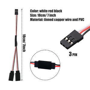 Youwei 10/18/30/60CM erkek kadın Servo uzatma kablosu 30/60-Core y-kablo RC uzaktan kumanda Model arabalar için Splitter kablo - Product Image 3