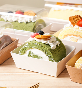 Cake Roll Packaging Box - Swiss <strong>Dream</strong> Roll Transparent Individual Packaging Box for Baking - Cut Into Pieces Small Cake - Product Image 3