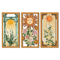 Lot de 3 décorations murales en bois ajouré style bohème, forme rectangulaire, thème nature mystique, ornement mural pour la maison, couleur personnalisable