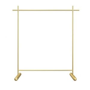 Perchero moderno de metal dorado, estante colgador de suelo a suelo para ropa de mujer, estante de exhibición colgante lateral - Product Image 5