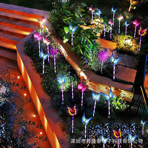 Lámpara Solar LED de Fibra Óptica con Forma de Mariposa para Jardín, Césped, Exterior, IP65 Impermeable, con Cambio de Color - Product Image 3