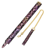 Erwachsenenprodukte Fetisch-Halsband Bondage Rosa Halskette Gotischer Schmuck Halskragen PU-Leder Halskette für Frauen Sexspielzeug für Paare
