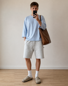 Shorts en coton pour hommes avec cordon de serrage, taille élastique, poches, décontractés, athlétiques, OEM ODM, faible MOQ - Product Image 3