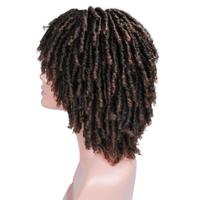 HANNE Perruque synthétique courte torsadée style dreadlocks pour femmes et hommes noirs, bouclée afro (1B/30) # )