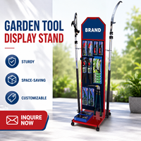 Étagère de rangement double face pour outils de jardinage sur pied, en métal, pour scies à branches et scies à main, présentoir d'outils de quincaillerie