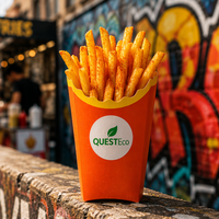 Boîte à frites en carton blanc de qualité alimentaire, imprimée sur mesure, paniers à frites en carton de 14pt-20pt en gros pour les chaînes de restauration rapide