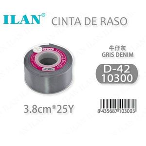 ริบบิ้นผ้าซาติน ILAN ขนาด 3.8 ซม. x 25 หลา สีเทาเดนิม สำหรับงานประดิษฐ์และตกแต่ง - Product Image 3