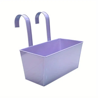 Pots de fleurs rectangulaires suspendus muraux colorés pour la maison et le balcon, jardinières suspendues empilables avec trou de drainage