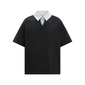 Camiseta de Diseño Casual de Alta Calidad con Sorona, Venta al por Mayor, Cuello de Camisa con Parches Personalizados, Tops de Verano Cleanfit en Stock - Product Image 6